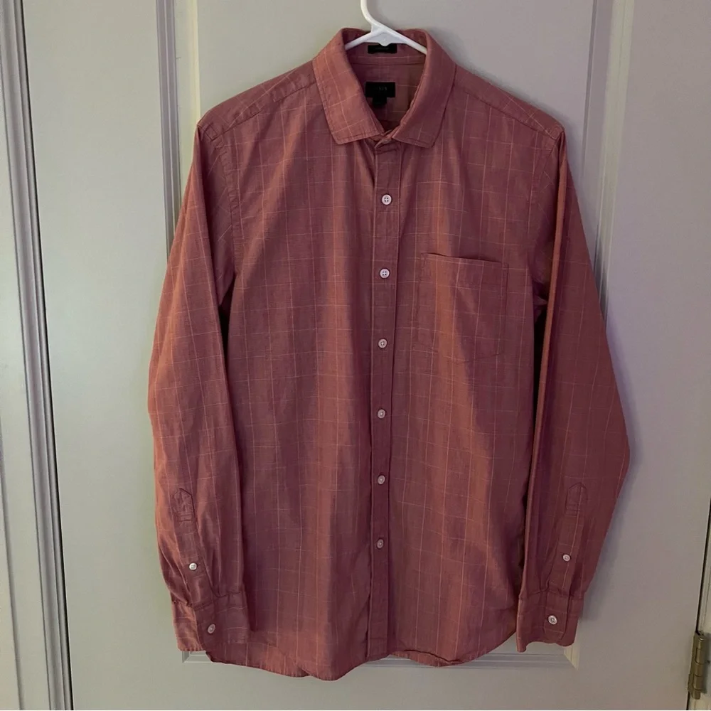 J. Crew mens long sleeve 100% cotton button down shirt | size medium